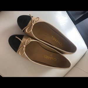 Chanel Lambskin Cap Toe Ballerina Slippers
